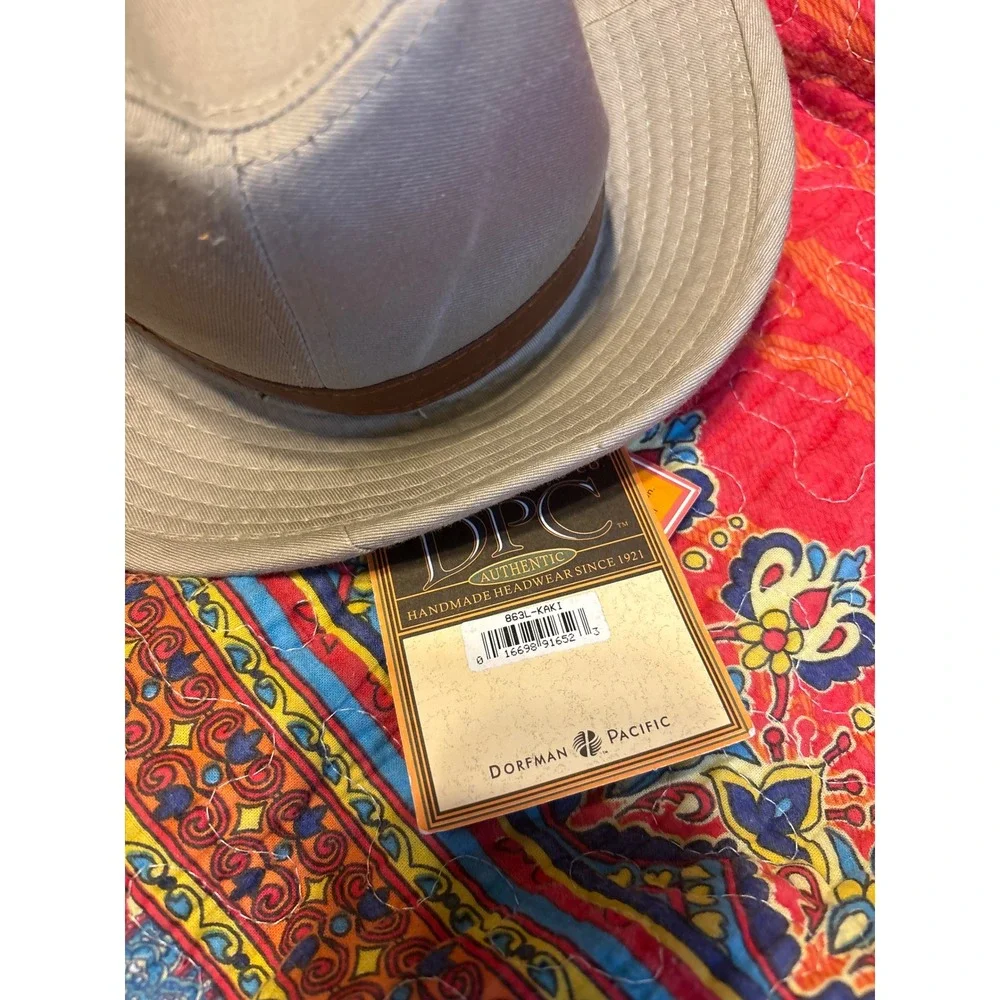 Dorfman Pacific DPC Khaki Cotton Safari Hat Water Repellent UPF 50+ Medium NEW
